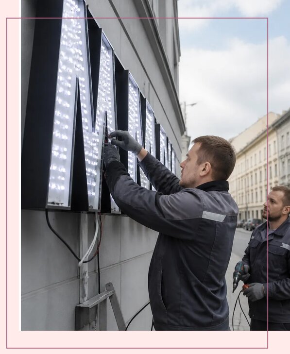 Изготовление и монтаж светодиодных LED вывесок в Мелеузе
