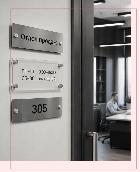 Офисные таблички на дверь в Мелеузе по цене от 5012 р. | Аванза-Млз